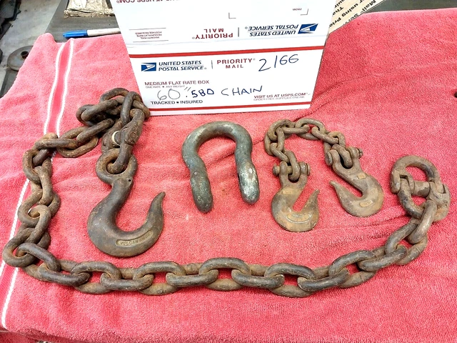 5 Ft 1/2 In. Aircraft Heavy Lift Chain Shackles Swivels  3 Hooks  Clevis  2165