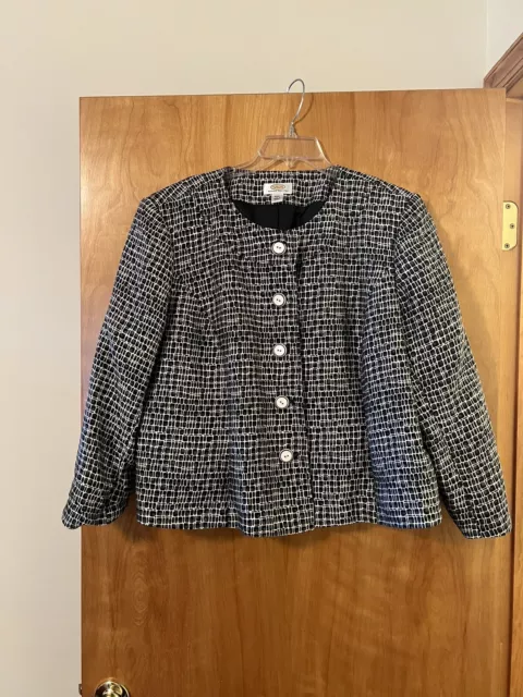 Talbots Blazer Jacket Womens Petites Plus Size 20W Unique Buttons READ FLAW