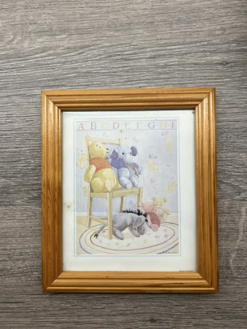 Vintage Retro  Winnie the Pooh Wooden Framed Picture
