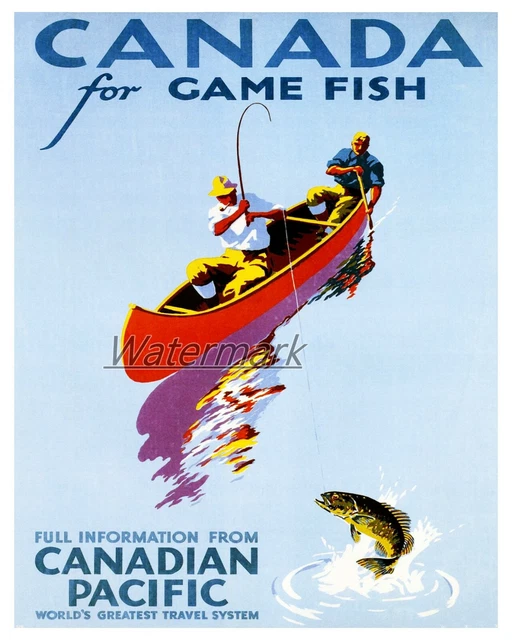Vintage Canadian Pacific CP Railway Travel Poster Canada 16 X 20 Photo REPRINT