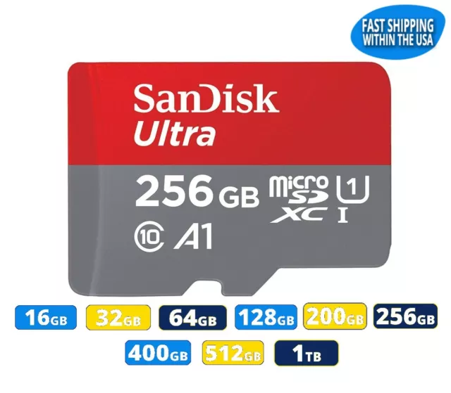 Sandisk Ultra Micro SD Memory Card 128GB 256GB 512GB 1TB Smartphone & Tablet lot