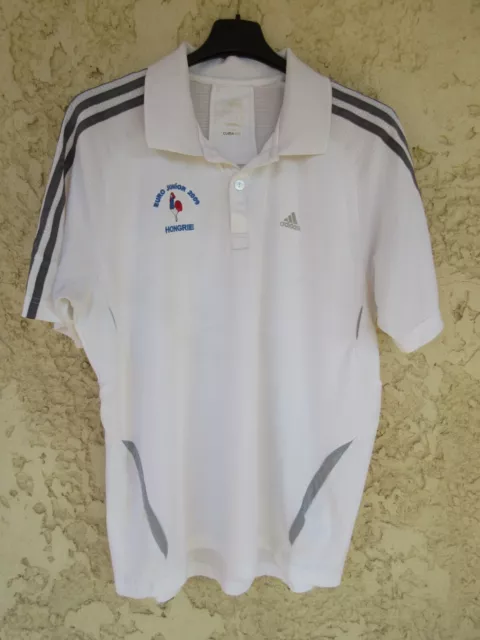 Polo équipe de FRANCE ADIDAS Handball Euro Junior 2009 Hongrie shirt L