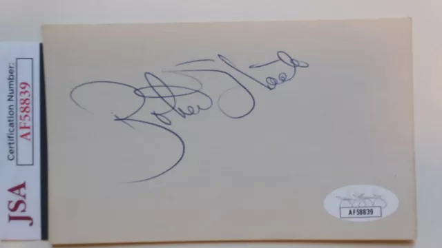 ROBERT STACK- "Airplane/Untouchables"- SIGNED Vintage 3 X 5 Index Card- COA-JSA