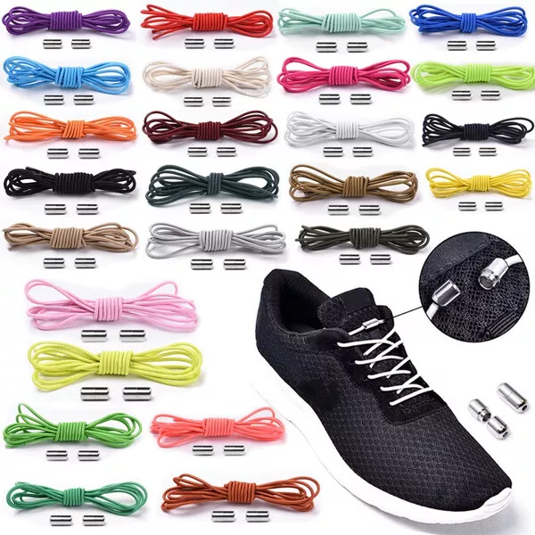 No Tie Locked Elastic Lock Shoelaces Shoe Laces Lazy Laces Sneakers Kids Adults