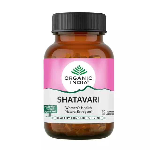 Organic India Shatavari - Botella de 60 cápsulas