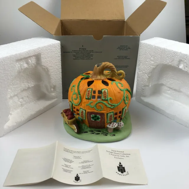 PartyLite P7303 Halloween Tealight Pumpkin Patch House Candle Holder (Retired)