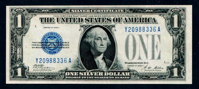 1928A $1 Silver Certificates blue sea Uncirculated UNC