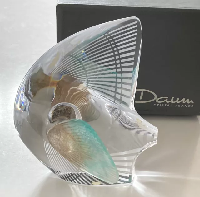 Daum Pate de Verre Crystal Glass Angel Fish Figurine with box France Art glass