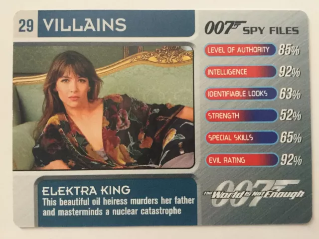 James Bond 007 Spy Files Card #29 Villains Elektra King The World Is Not Enough