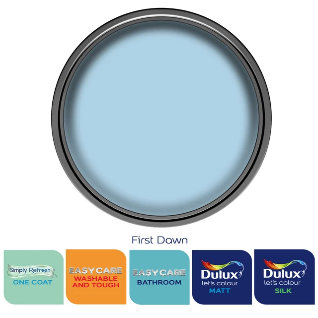 DULUX PAINT FIRST Dawn Matt or Silk Emulsion Various Finishes 2.5
