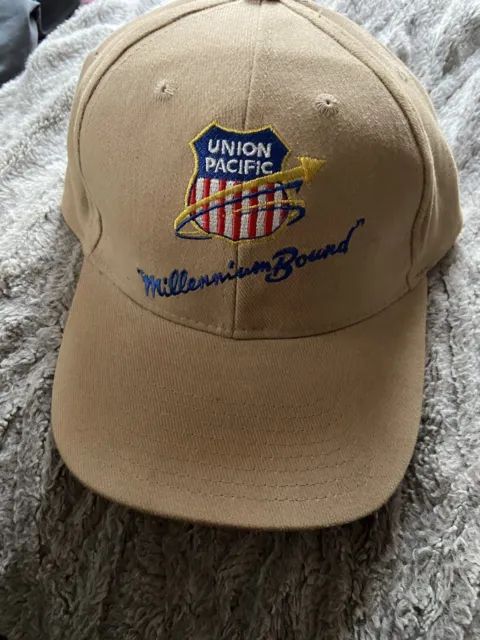 Union Pacific Railroad Logo Adjustable  Tan Beige Hat Cap America Millennium