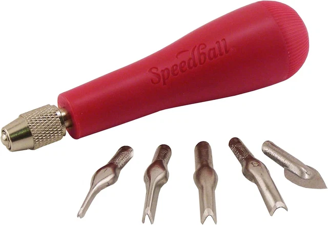 Kit de corte de linóleo Speedball surtido #1 - herramientas de talla de linocorte para la extracción de bloques