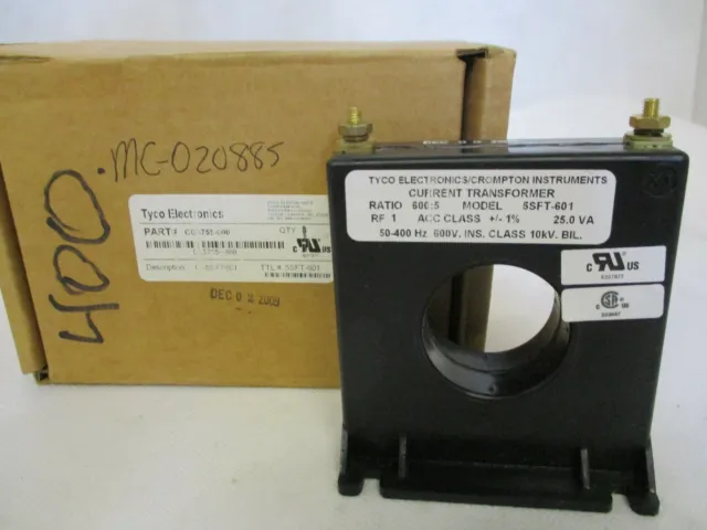 New Tyco Electronics 5Sft-601 Current Transformer Ratio 600:5