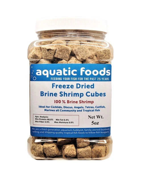 Brine Shrimp Cubes--Freeze Dried Brine Cubes for all Tropical & Marine Fish. JAR