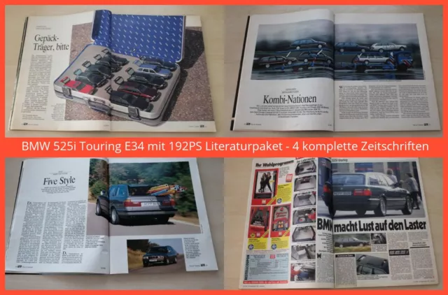 BMW 525i Touring E34 mit 192PS Literaturpaket - 4 komplette Zeitschriften