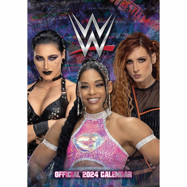 WWE, WORLD WRESTLING Women A3 Calendar 2024 Sport Month To View £10
