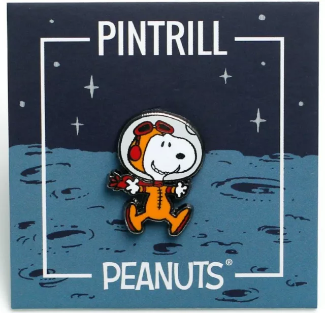 ⚡RARE⚡ PINTRILL x PEANUTS Jumping Astronaut Snoopy Pin *BRAND NEW* 🚀