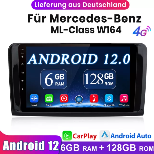 Für Mercedes Benz ML350 W164 GL320 Autoradio Navi GPS Android 12 6+128G CarPlay