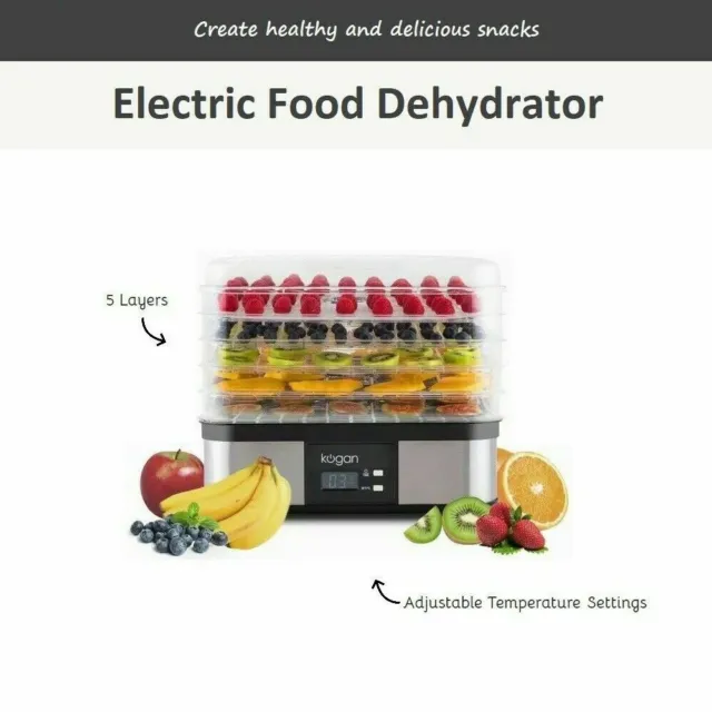 5 Tray Electric Food Dehydrator / Dried Fruit & Vegetables / Beef Jerky - New !!