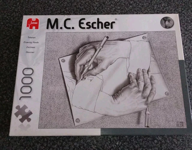 RUIYANMQ Holz Puzzle 1000 Teile - Escher Surreal Geometrie, 75x50 Cm, Für Erwachsene, Mit Poster