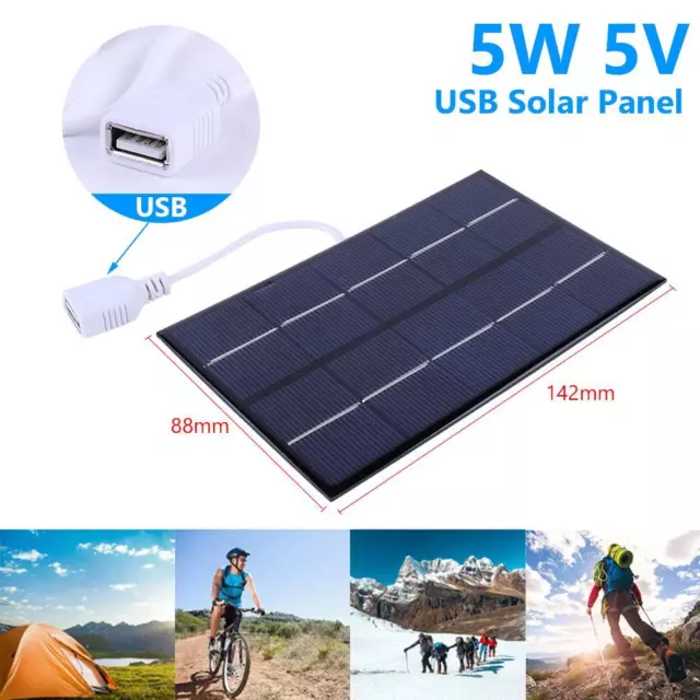 Panel solar USB para exteriores 5W 5V polisilicio + cargador solar de viaje epoxi hágalo usted mismo 2