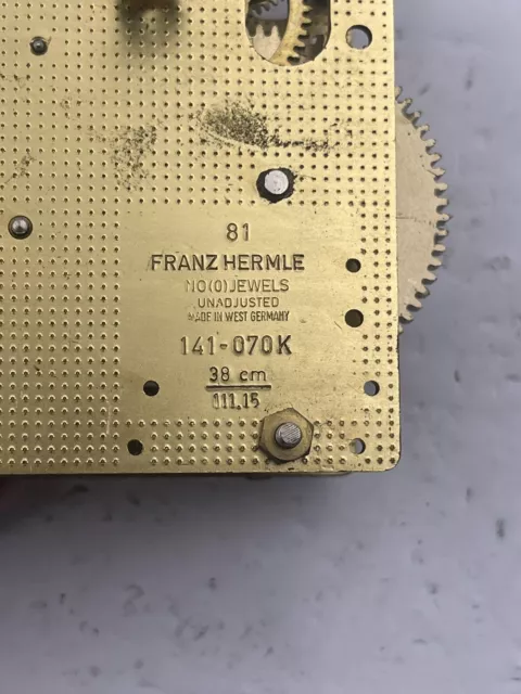 Used Clock Movement Franz Hermle for parts 141-070 K 38cm