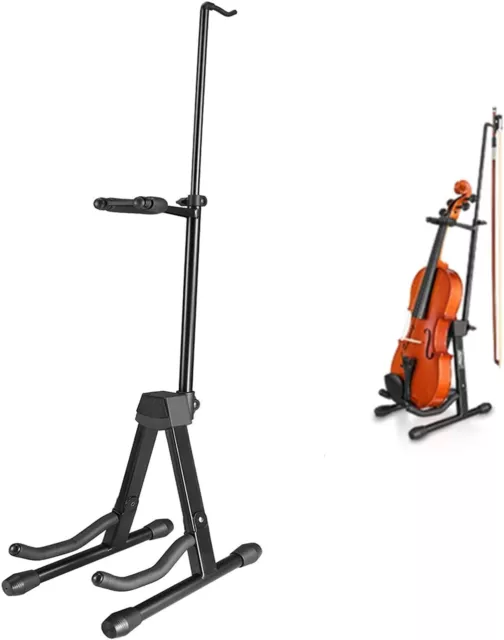 Eastar EST-006 Violin Stand Viola Stand with Bows Hook Holder Portable Adjustabl