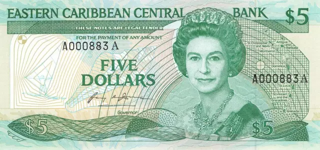 East Caribbean States Antigua 1 Dollar ND (1985-1988) P18a UNC