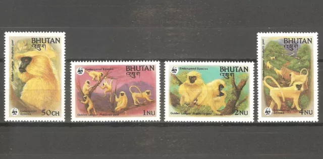 Affen WWF 1984 Bhutan 840/843 postfrisch