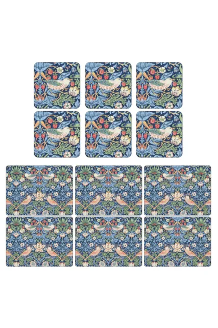 Pimpernel Strawberry Thief Placemats and Coasters Blue Set of 6 Classic Home