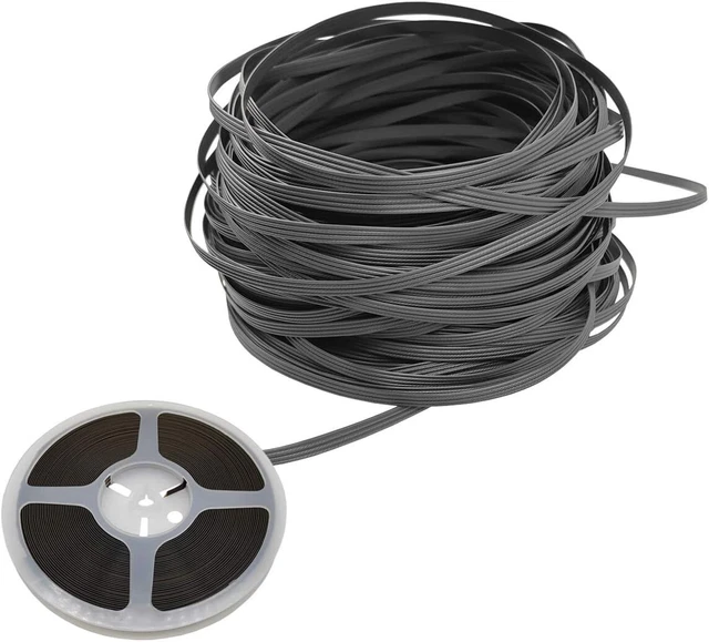 RNYAMOR Grey with Ribbing Plastic Rattan Synthetic Wicker Repair Material for 50