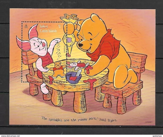 Disney - 1996 Turks & Caicos Island Winnie the Pooh - Mini Sheet MUH.