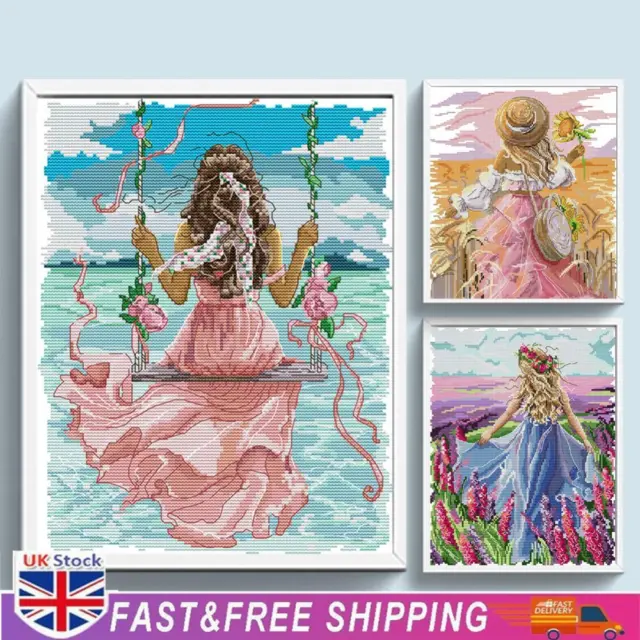 Full Embroidery Eco-cotton Thread 11CT Printed Character Cross Stitch Kit Craft