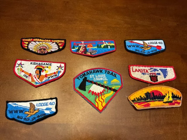 Vintage Boy Scout Patch Lot Indian Lodges Lot Of Eight 8