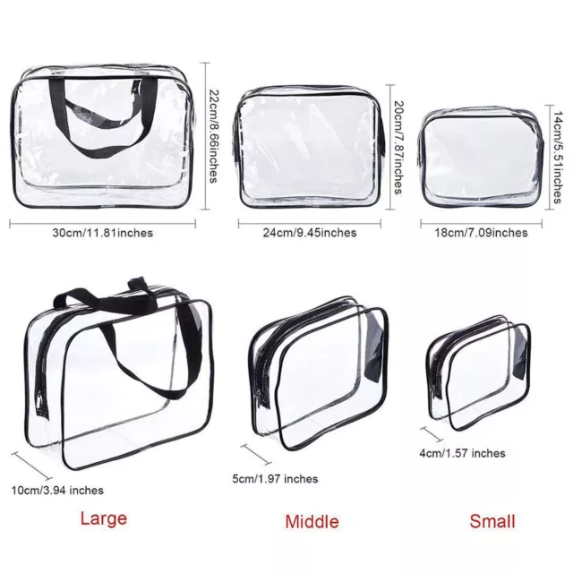 Clear Waterproof Cosmetic Toiletry PVC Organizer Zip Travel Makeup Bag Pouch Kit