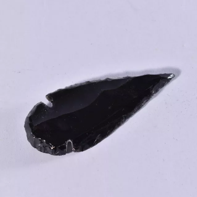 Large OBSIDIAN Arrowhead Obsidian Knapped Stone age Re-enactment Arrow