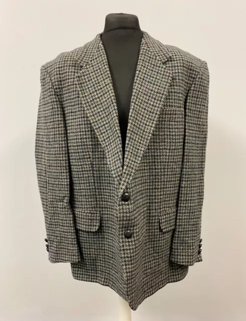 TOM HANBURY De Harris Tweed Americana Hombres Talla XL Lujo Classic de Cuadros