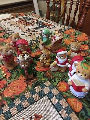 Enesco Vintage 1980s Lucy and Me, Lucy Rigg lot of 10 VTG Christmas Bears.
