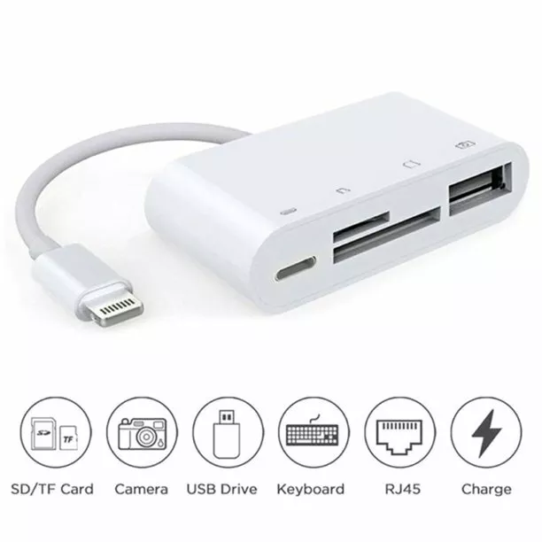 4 in1 USB Camera Connection Kit Micro SD Card Reader Adapter for iPad iPhone IOS