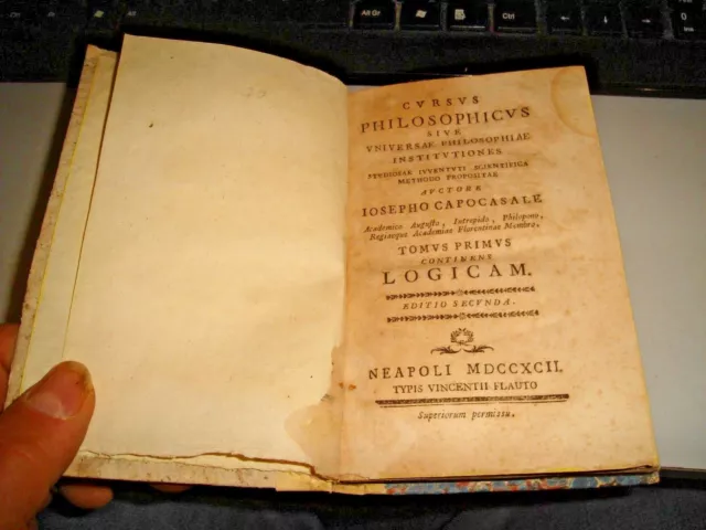 Cursus Philosophicus Tomus Primus Logicam von I.Capocasale - Neapoli Mdccxcii