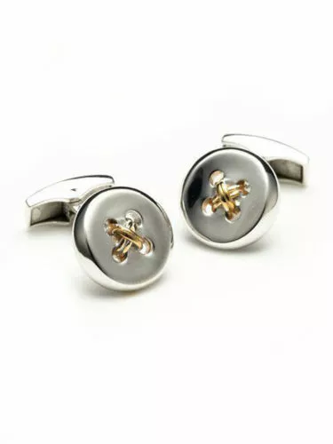 925 Sterling Silver Cuff Link Mens Jewelry Matte Finish Button Style Dad Special