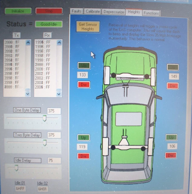 RANGE ROVER P38 [9402] EAS Air Suspension Diagnostic, Calibrate