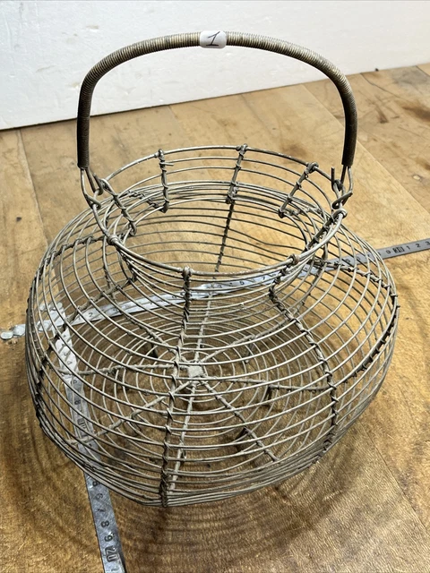 Panier Ancien En Fil De Fer Métal Noir - Déco Vintage Ou Rangement Fruits