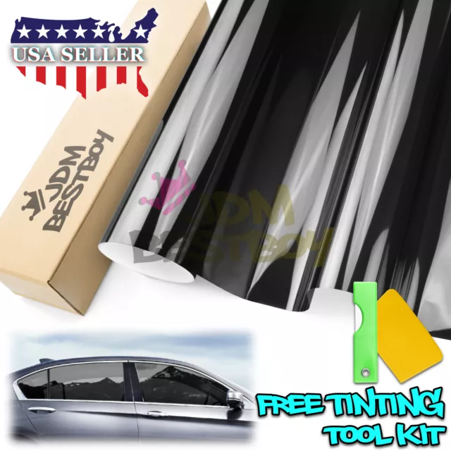 20"x10FT Vlt 20% Uncut Roll Window Charcoal Black Tint Film Car Glass Office