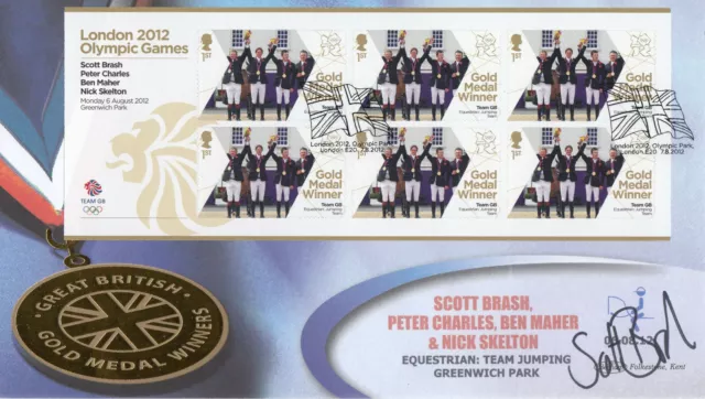 (94740) GB Benham FDC SCOTT BRASH SIGNED Olympic Games Equestrian London 2012