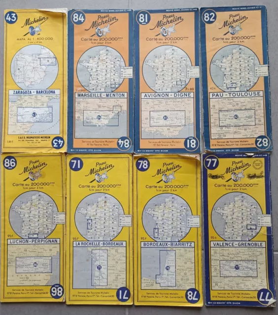 Lot/ 21 cartes routières anciennes Michelin et plans de ville - atlas Esso