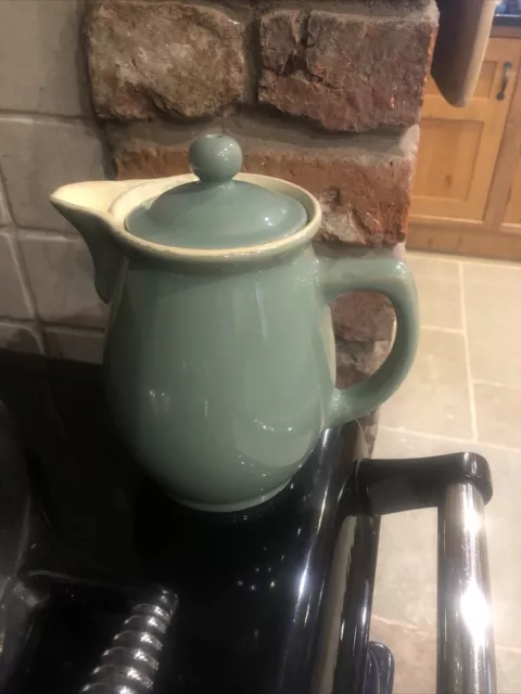 Vintage Denby Stoneware Made in England Manor Green Coffee Pot 1 1/2 Pints USED