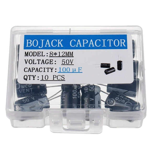 8X12mm 100uF 50V 100MFD 50Voltage ±20% Aluminum Electrolytic Capacitor...