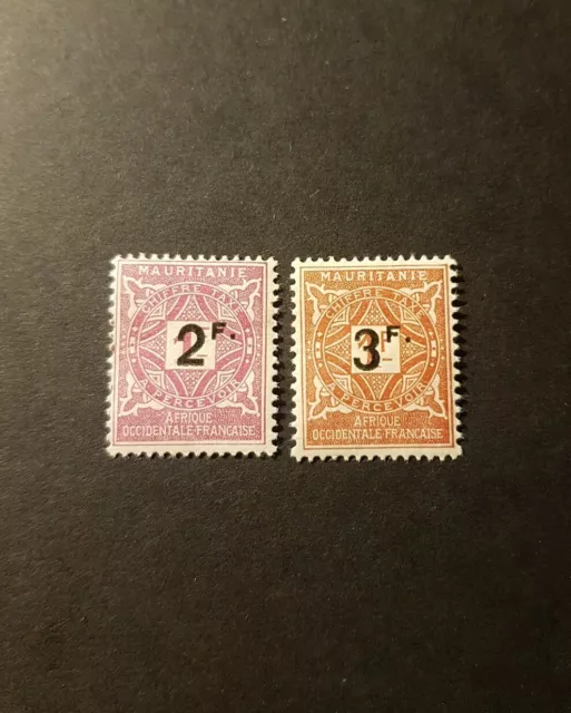 Briefmarke Frankreich Kolonie Mauretanien Steuer N° 25/26 Neu MH 1927