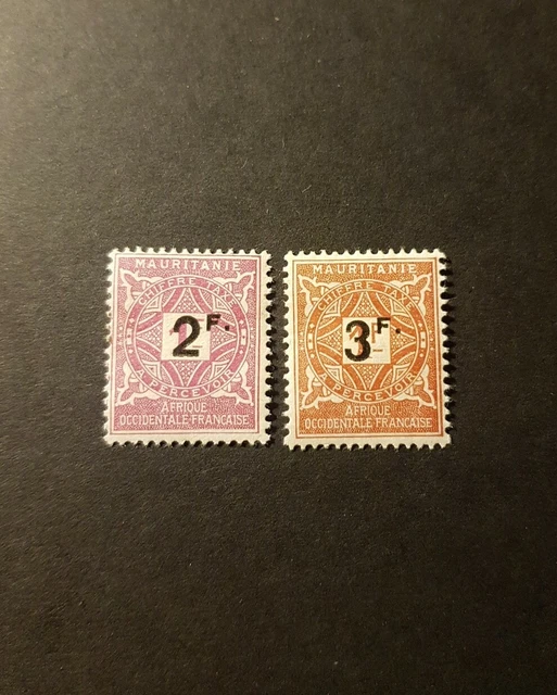 Timbre France Colonie Mauritanie Taxe N°25/26 Neuf * Mh 1927